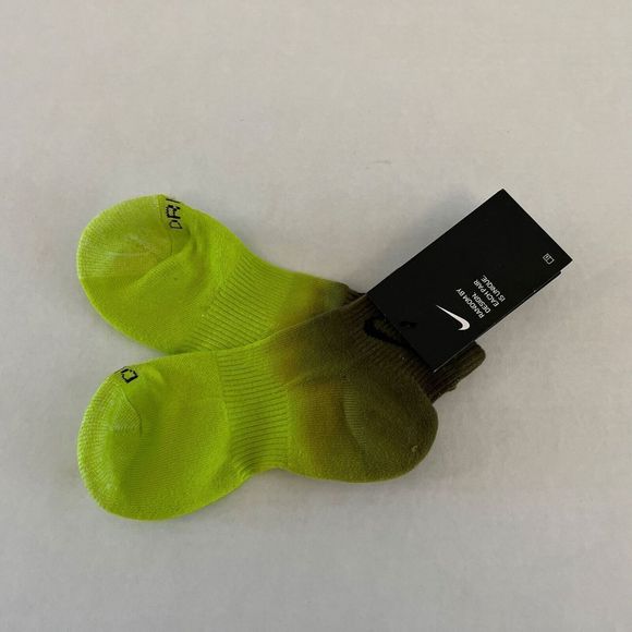 Nike Women Sz S/4-6 Everyday Plus Cushioned Ankle Socks Tie Dye Green/Black - Picture 4 of 5